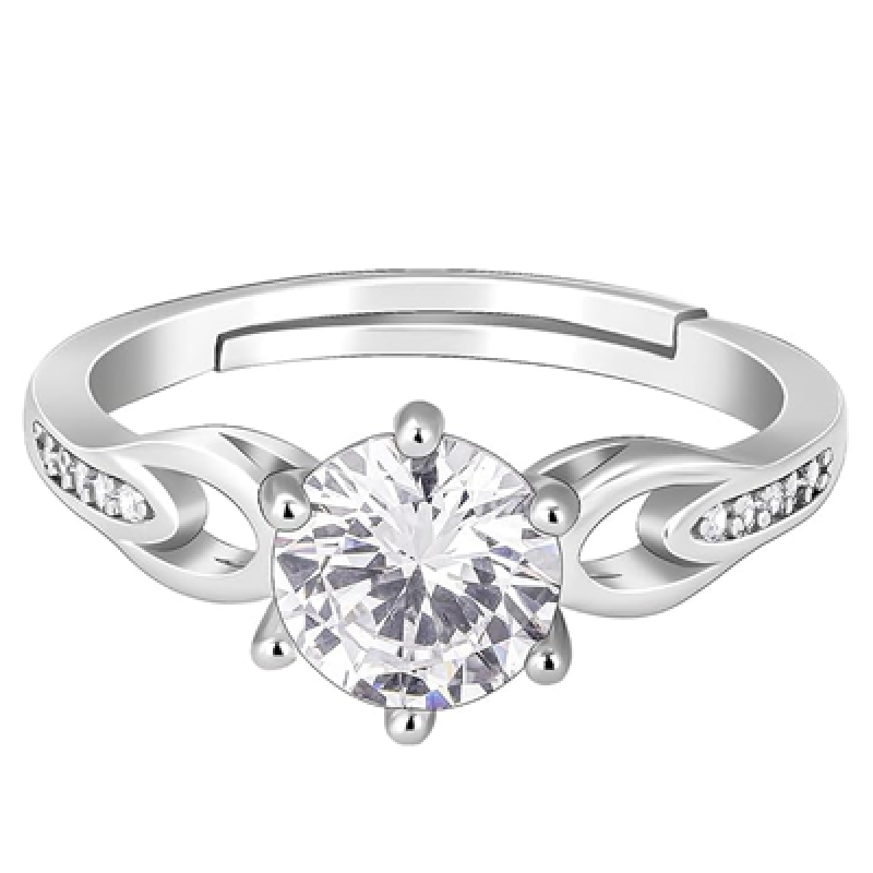 925 Silver Zircon Elegant Loop Earrings Ring Loops