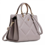 Women’s Quilted Satchel Handbag – Elegant Faux Leather Top-Handle Purse