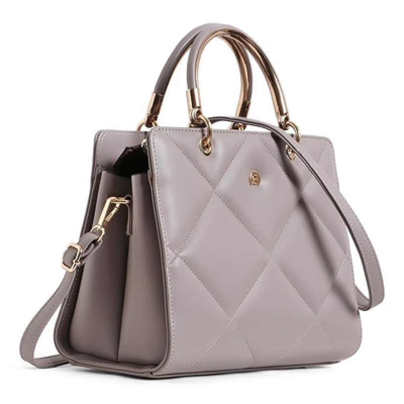 Women’s Quilted Satchel Handbag – Elegant Faux Leather Top-Handle Purse