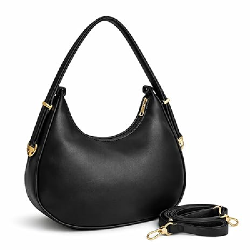 Women’s Shoulder & Sling Bag with Zipper Closure, Detachable Long Strap