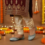 Women Embroidered Juttis with Payal