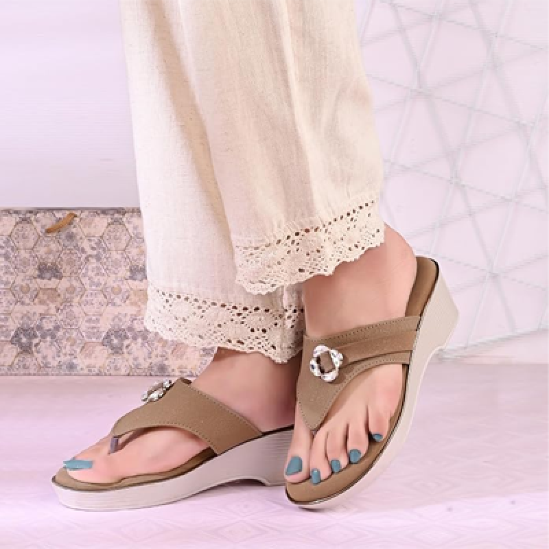 Women's Flat Sandals | Elegant & Trendy Toe Ring T Strap Slingback Silver Buckle