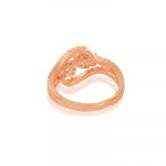 Rose Gold Plated Elegant American Diamond Studded Sparkling Adjustable Finger Ring