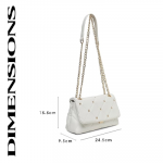 Women's Chancery Sling Bag|Chain Strap|Quilt Finish|Flap Closure|Sling Bag for Women