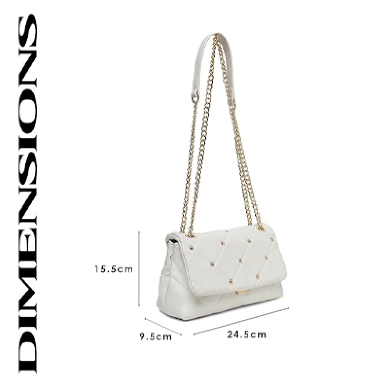 Women's Chancery Sling Bag|Chain Strap|Quilt Finish|Flap Closure|Sling Bag for Women