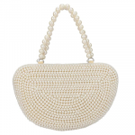 Women's Multicolour Stone in Vintage Style Pearl Tote Purse Wrist Bag