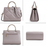 Women’s Quilted Satchel Handbag – Elegant Faux Leather Top-Handle Purse