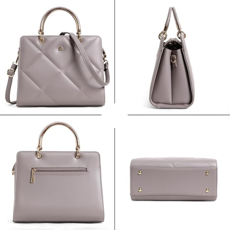 Women’s Quilted Satchel Handbag – Elegant Faux Leather Top-Handle Purse
