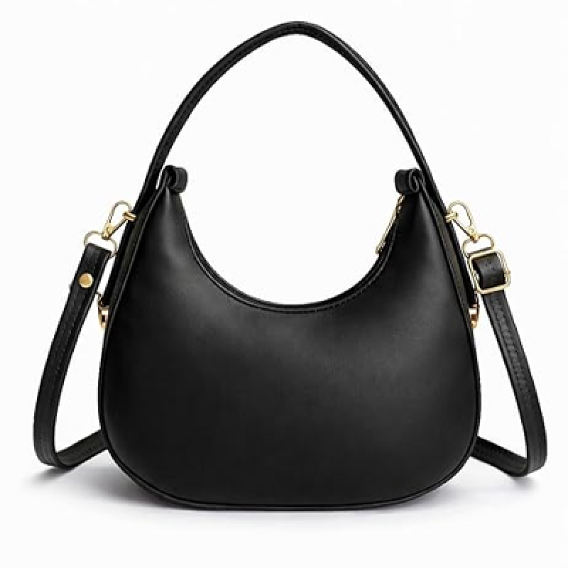 Women’s Shoulder & Sling Bag with Zipper Closure, Detachable Long Strap