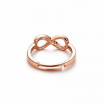 Rose Gold Plated Elegant American Diamond Studded Sparkling Adjustable Finger Ring