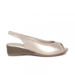 Women's Open Toe Block Heel Metallic Fashion Sandals for Everyday