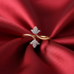 Cubic Zirconia Adjustable Golden Lotus Design Ring