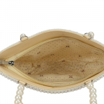 Women's Multicolour Stone in Vintage Style Pearl Tote Purse Wrist Bag
